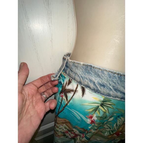 VINTAGE 90's NWT FRED SEGAL MAXOU LEVIS WAIST HAWAIIAN PRINT SKIRT XS - Picture 10 of 10